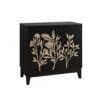 Vintage Carved Buffet Cabinet With Adjustable Shelves, Wooden Decorative Sideboard - Black - Image 2