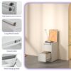 2 Drawer Vertical File Cabinet With Lock For A4 Legal / Letter Size - White - Image 7