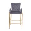 Velvet Fabric Counter Height Bar Stools (Set of 2) With Legs And Footrests, 28.75" - Gray - Image 8