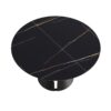 Modern Artificial Stone Round Carbon Steel Base Dining Table, Can Accommodate 6 People - Black - Image 8