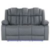 Raize - 3 Piece Power Living Room Set With Storage Console And Cup Holders - Gray - Image 11