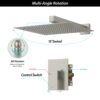 Shower Faucet Set With Rainfall Shower Head And Valve, Stainless Steel And Brass - Brushed Nickel - Image 5