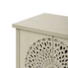 Hollow Carved 2 Door Accent Cabinet Sideboard Buffet Storage Cabinet With Adjustable Shelf For Entryway Living Room Bedroom - Natural - Image 19