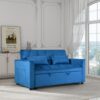 3 In 1 Convertible Sofa Bed With Reclining Backrest And Pillows - Blue - Image 4