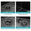 Farmhouse Sink 27" Stainless Steel Apron Front Kitchen Sink - Gunmetal Black - Image 7