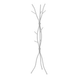 Coat Rack, Hall Tree, Free Standing, 11 Hooks, Entryway, Contemporary & Modern - Silver