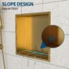 12" X 12" Stainless Steel Shower Niche With Seamless Design For Bathroom Storage - Gold - Image 6