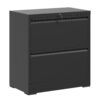 Premium 2 Drawer Metal Lateral File Cabinet With Lock Steel Wide Horizontal Filing Cabinets For Home Office - Black - Image 4