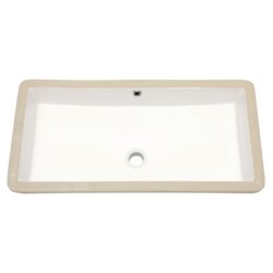 28 X 14" Modern European Inspired Ceramic Rectangular Undermount Bathroom Sink With Overflow In - White