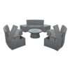 10 Piece Outdoor Sectional Half Round Patio Rattan Sofa Set, Wicker Conversation Furniture Set For Free Combination - Light Gray - Image 17