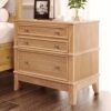 Hazel - 3 Drawer Side Table For Living Room, Hallway, Entryway Solid Wood With Silver Handles - Natural - Image 4