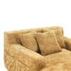Chenille Interior Lazy Sofa Chaise Longue With Armrests And 3 Pillows - Yellow - Image 11