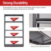 Industrial Metal 5 Tier Storage Shelves, Adjustable Heavy Duty Garage Shelving Unit - Brushed Nickel - Image 17