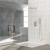Modern Dual Shower Head System Wall Mounted Square Design With And Rough In Valve - Chrome - Image 5