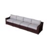 Contemporary Outdoor 4 Piece Rattan Wicker Sectional Seating Group With Cushions - Brown Mix - Image 2