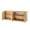 Contemporary Wave Pattern Sideboard Storage Cabinet TV Stand - Natural - Image 7