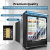 Glass Door Merchandiser Freezer 44.7 Cu.Ft Swing Door Commercial Reach-In Display Freezers With LED Top Panel Upright Freeze Storage - Black - Image 6