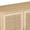 Elegant And Functional 4 Door Rattan Decorative Storage Cabinet For Bedroom, Living Room, Office - Natural - Image 9
