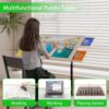 360 Degree Tilting Wooden Puzzle Table With 1500 Pieces, Rolling Design With Adjustable Height, Drawer, And Protective Cover - Black / Natural Wood - Image 3