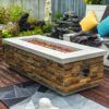 60" Propane Gas Fire Pit Table, 60000 Btu Rectangular Concrete Fire Pit For Outside Patio Deck Garden Backyard - Sandstone - Image 2
