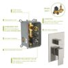 12" Wall Mounted Square Shower System With Waterfall Tub Spout And Rough In Valve - Brushed Nickel - Image 8