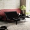 Twin Long Size Bed Foundation Base Metal Frame, Adjustable Bed Base With Wired Remote - Black - Image 3