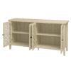 Hollowed Out Cabinet With 4 Doors, American Furniture, Suitable For Bedroom, Living Room, Study - Natural - Image 14