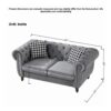 Chesterfield Velvet Upholstery Fabric Sofa With Roll Armrest & Nailhead, 3 And 2 Seater - Gray - Image 4