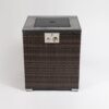 Propane Gas Fire Pit Table, 50000 Btu Square Fire Pit, Tile Tabletop With Beautiful Wicker Base For Outside Patio Deck Garden Courtyard - Espresso - Image 8