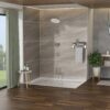 10" Round Rain Shower Head System With Waterfall Tub Spout, Wall Mounted, Stainless Steel - Brushed Nickel - Image 4