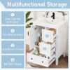 Retro Bathroom Vanity With Sink, Soft Closing Cabinet & Drawers - White - Image 6