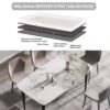 Modern Artificial Stone Pandora Curved Leg Dining Table 6 People - Antique White - Image 10