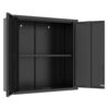 Metal Wall Mounted Tool Storage Cabinet With 2 Locking Doors, Adjustable Shelf, And Drawer - Black - Image 11