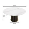 59.05" Modern Artificial Stone Round Panel Metal Iron Base Dining Table, Can Accommodate 8 People, (Not Including Chairs) - White / Black - Image 9
