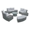 10 Piece Outdoor Sectional Half Round Patio Rattan Sofa Set, Wicker Conversation Furniture Set For Free Combination - Light Gray - Image 11