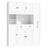 Freestanding Buffet With Hutch, Large Kitchen Pantry Storage Cabinet Cupboard With Pull Out Side Cabinet, Door Shelves And Drawer - White - Image 16