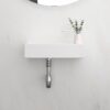 Modern Ceramic Rectangle Wall Mount Bathroom Sink With Single Faucet Hole - White - Image 2