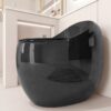 Egg Shape Toilet 1 Piece 1.28 Gpf Single Flush Ceramic - Black - Image 10