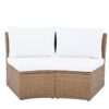 10 Piece Outdoor Sectional Half Round Patio Rattan Sofa Set, Wicker Conversation Furniture Set For Free Combination - White - Image 18