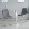 Modern Simple Light Luxury Dining Chair With Metal Legs For Home And Bedroom, (Set of 2) - Dark Gray - Image 2