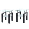 Modern Tempered Transparent Glass End Table With Storage For Living Room 2 Layer Design - Clear - Image 5
