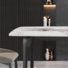 Modern Artificial Stone Pandora Curved Leg Dining Table 6 People - Antique White - Image 7