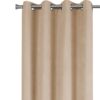 2 Pieces Set, Curtain Panel, Room Darkening, Grommet, Micro Suede, Versatile Use - Brown - Image 4