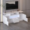 Alexa - Contemporary TV Stand With Lights In Glossy Melamine - White - Image 5