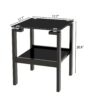 Tempered Glass End Table With 2 Layer, Small Side Table For Living Room - Black - Image 3