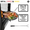 Heavy Duty Garden Metal Outdoor Heating Furnace Fire Pit With Rotating Tray - Black - Image 5