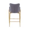 Velvet Fabric Counter Height Bar Stools (Set of 2) With Legs And Footrests, 28.75" - Gray - Image 13