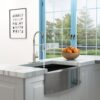 21" Commercial Kitchen Faucet With Dual Function Pull Down Sprayhead In, Stainless Steel - Brushed Nickel - Image 2