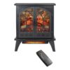 3D Flame Electric Infrared Quartz Fireplace Stove With Remote Control - Antique Black - Image 4