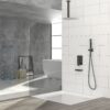 12" Ceiling Mount Shower System With Waterfall Tub Spout And Rough In Valve - Matte Black - Image 4